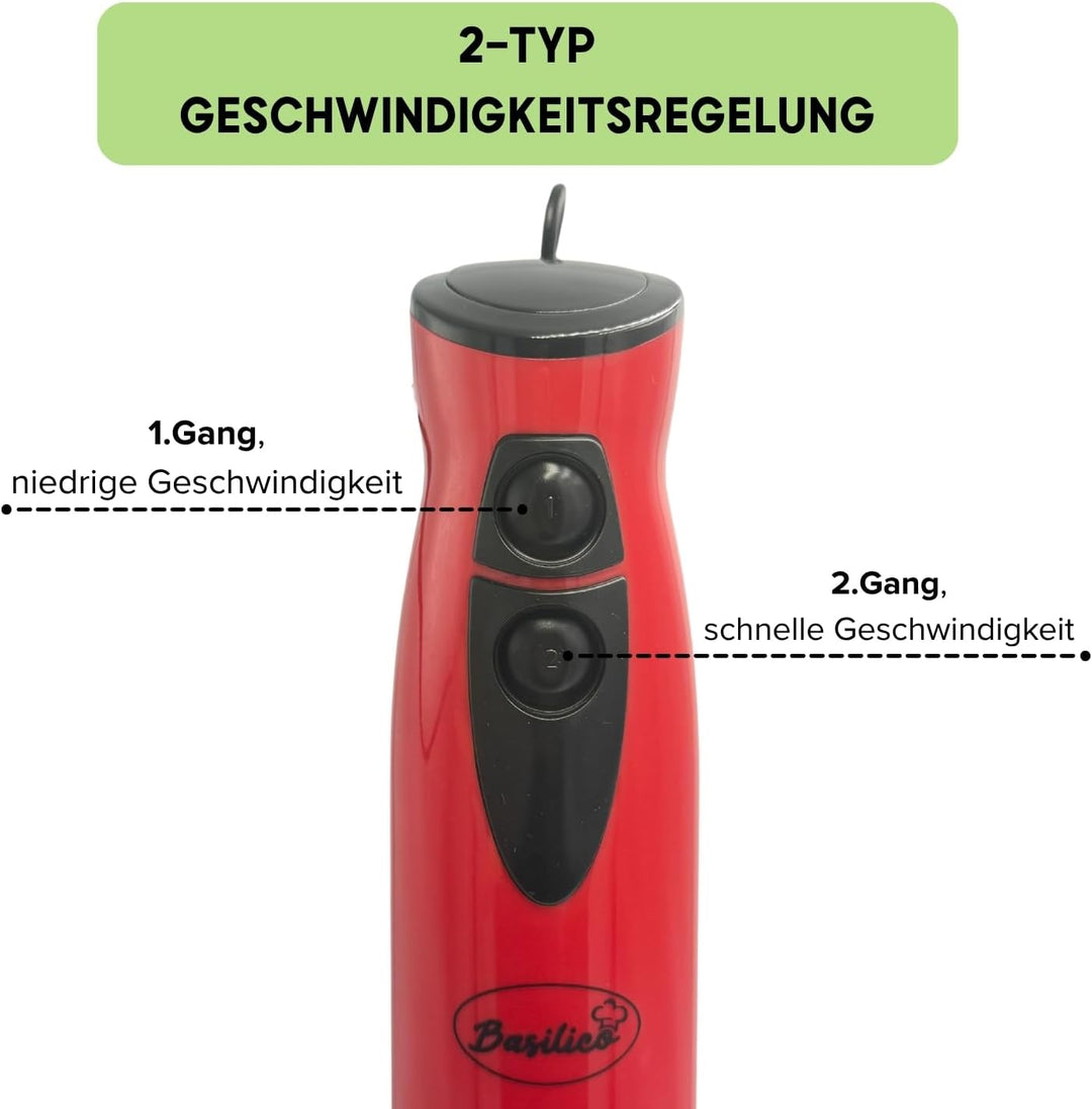 3 PAGEN® 4-in-1 Stabmixer Set BlendXpress – Spülmaschinenfest Aufsätze – Kompakte Masse und umfangre