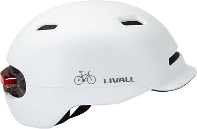 Livall Unisex – Erwachsene C20 Fahrradhelm 54-58cm Weiss, 54-58cm Weiss