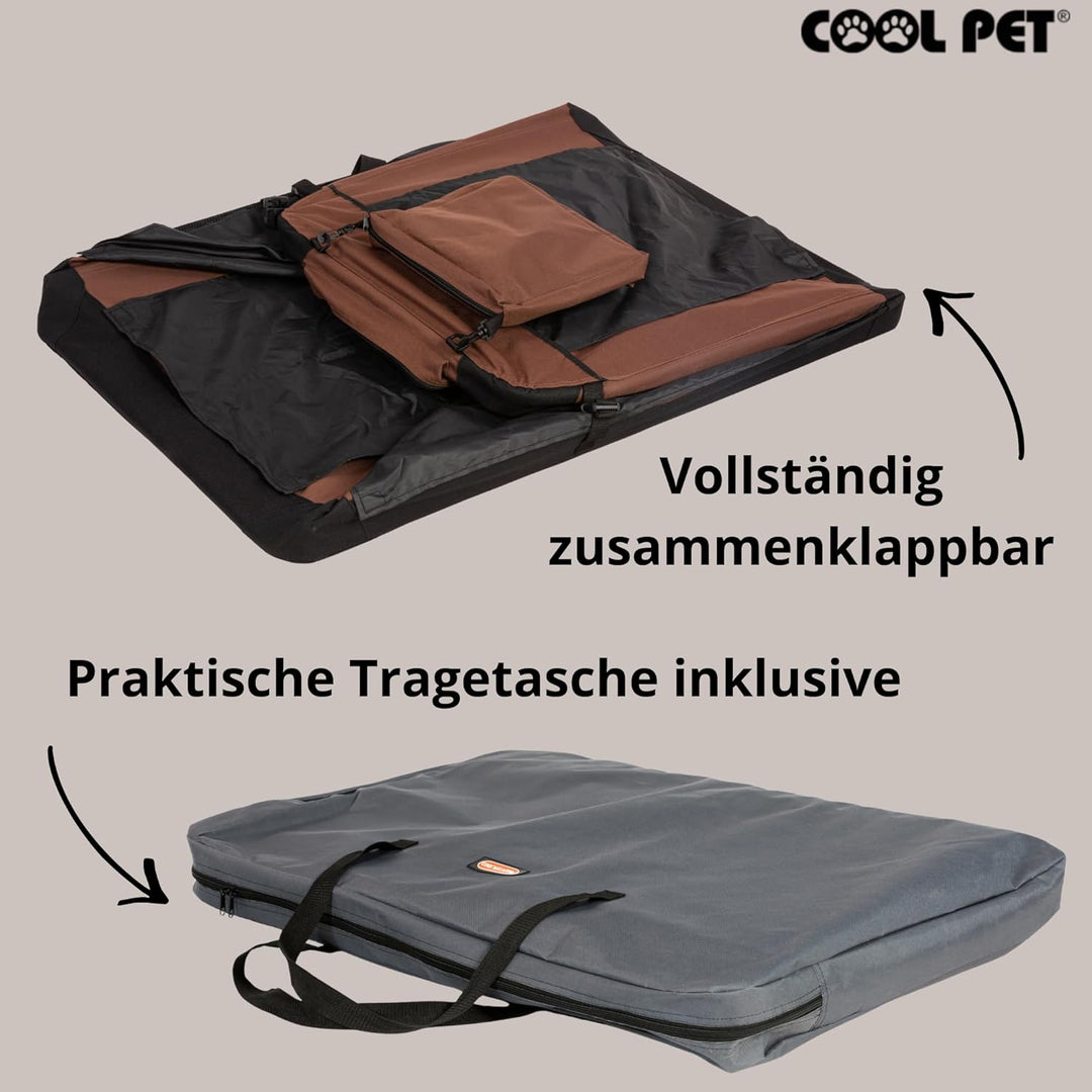 Transportbox 91 * 64 * 64cm 2XL, Hundetransportbox, Faltbare Hundetasche, Autobox, Box für Hund und
