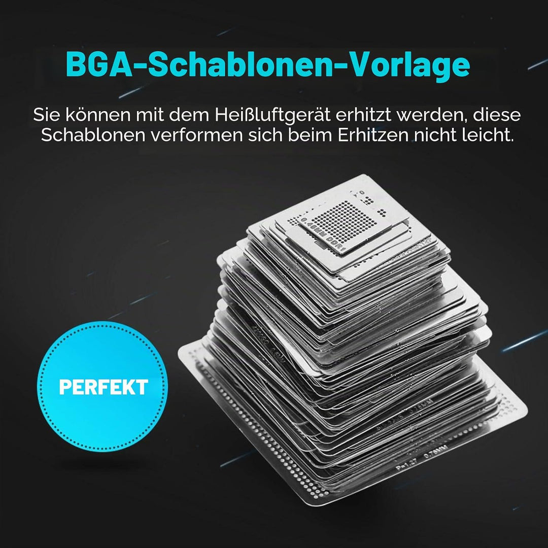 130 Stück IC Chip BGA Reballing Stencil Kits, etc für alle Arten von BGA-Chips, Lötmodelle für Lapto