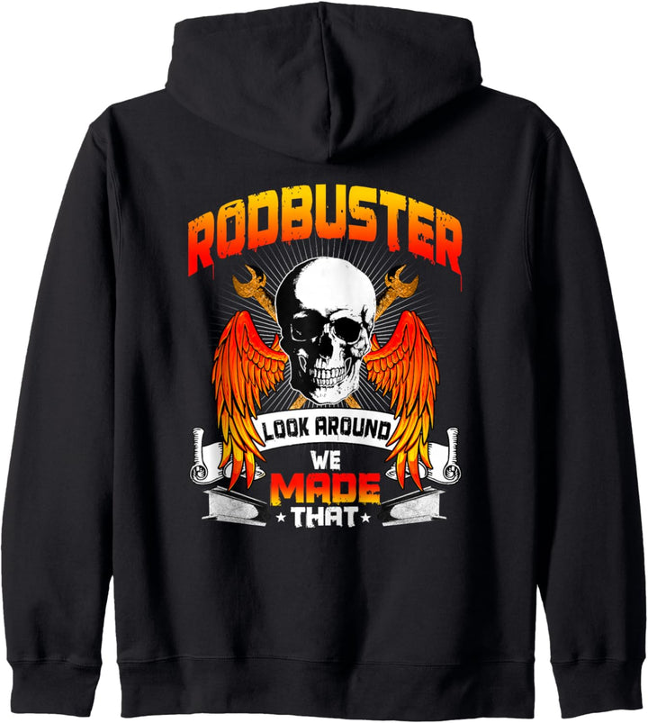 Ironworker Rodbuster Design auf der Rückseite der Kleidung Kapuzenjacke