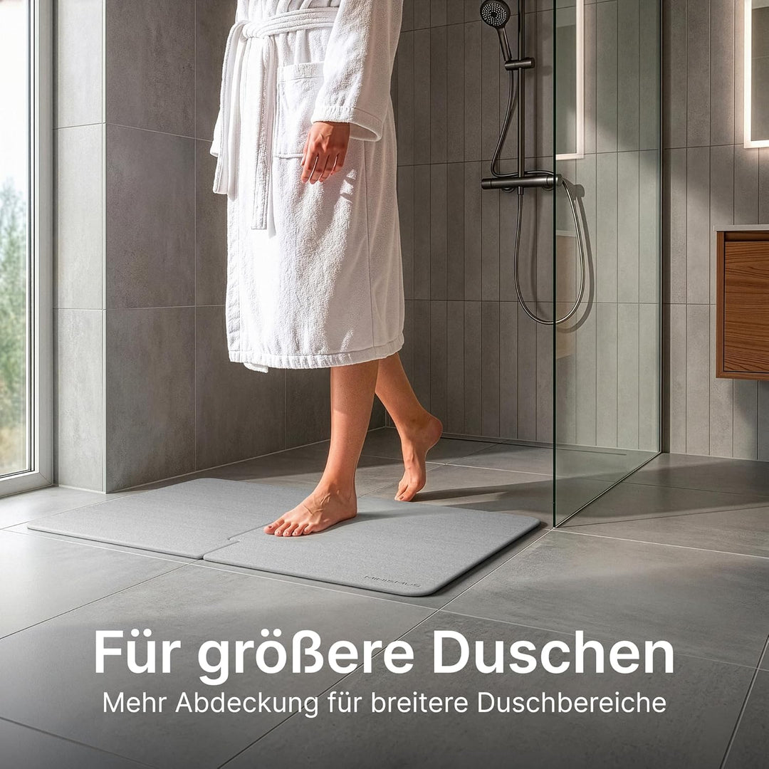 Minismus Puzzle Badematte Steinteppich Badvorleger 80 x 50 cm hellgrau, Hellgrau