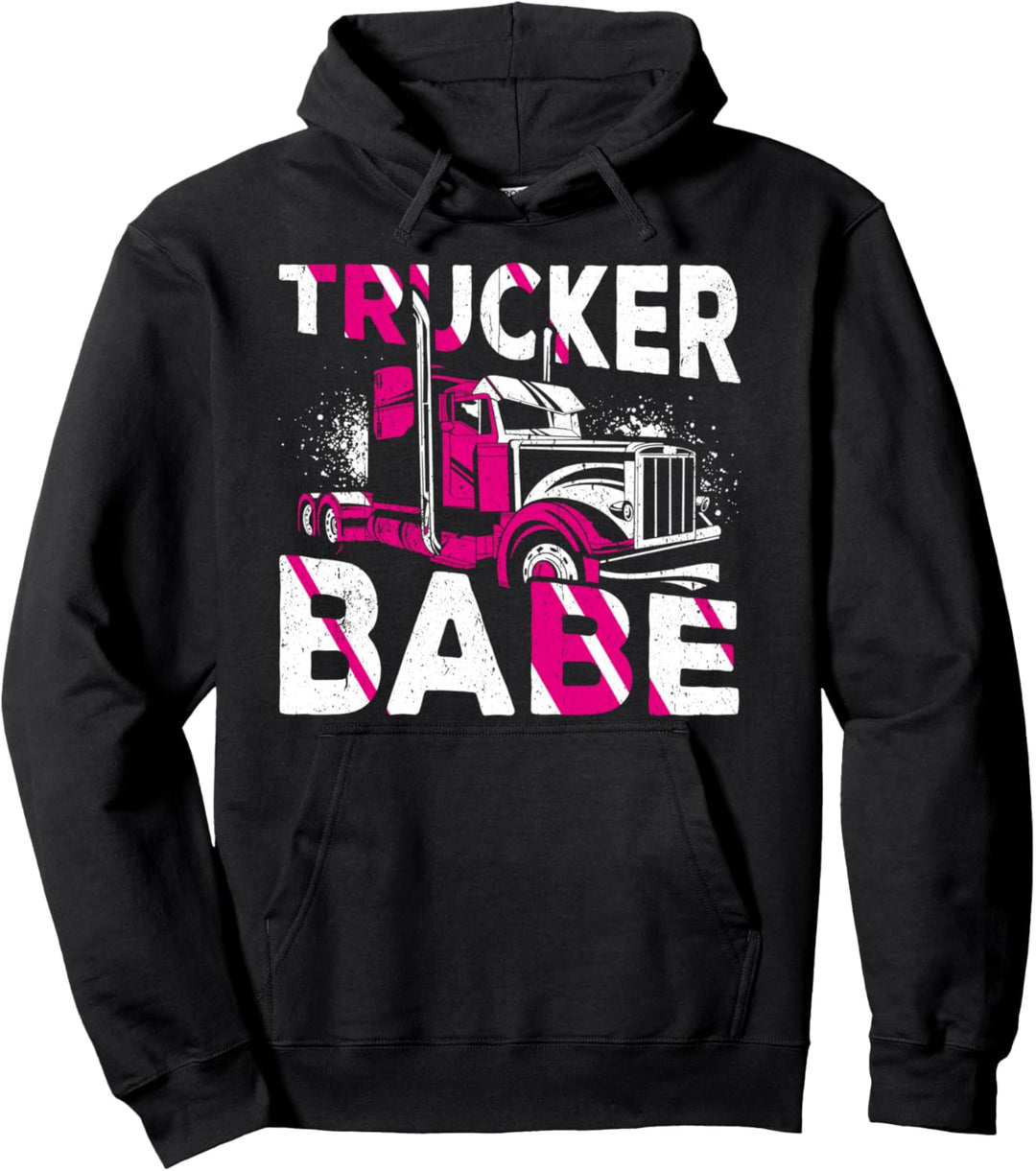 Einzigartiges Trucker Babe Geschenk Lkw-Fahrerin Frauen Pullover Hoodie