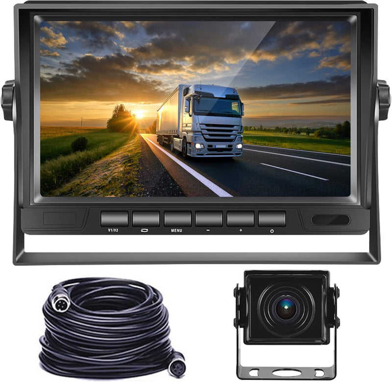 Hodozzy Rückfahrkamera Set AHD mit 7 Zoll LCD Monitor & Kamera Nachtsicht IP69 Wasserdicht für LKW,