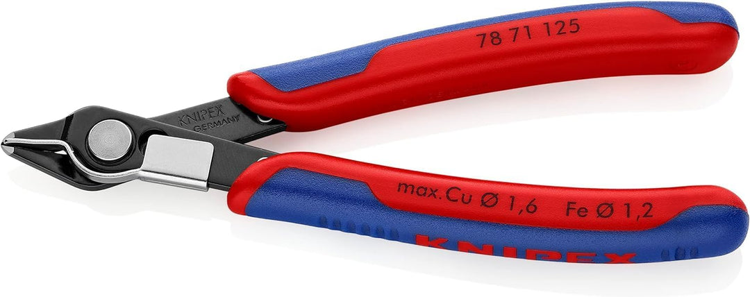 KNIPEX Electronic Super Knipsmit Mehrkomponenten-Hüllen 125 mm, 78 71 125 Chrom 125 mm brüniert, mit