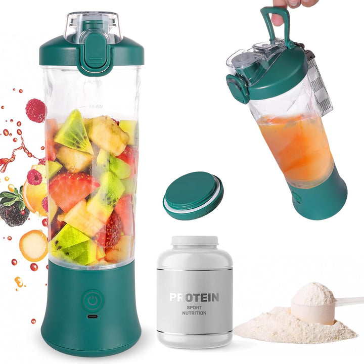 FRZA Tragbarer Mixer, wiederaufladbar, 600 ml, Akku 4000 mAh, Grün
