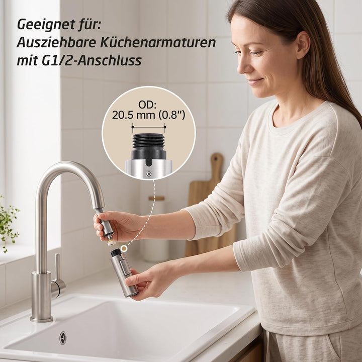 KES Küchenarmatur Brausekopf Spültischarmatur Ausziehbar 2 Funktion SUS304 Edelstahl Geschirrbrause