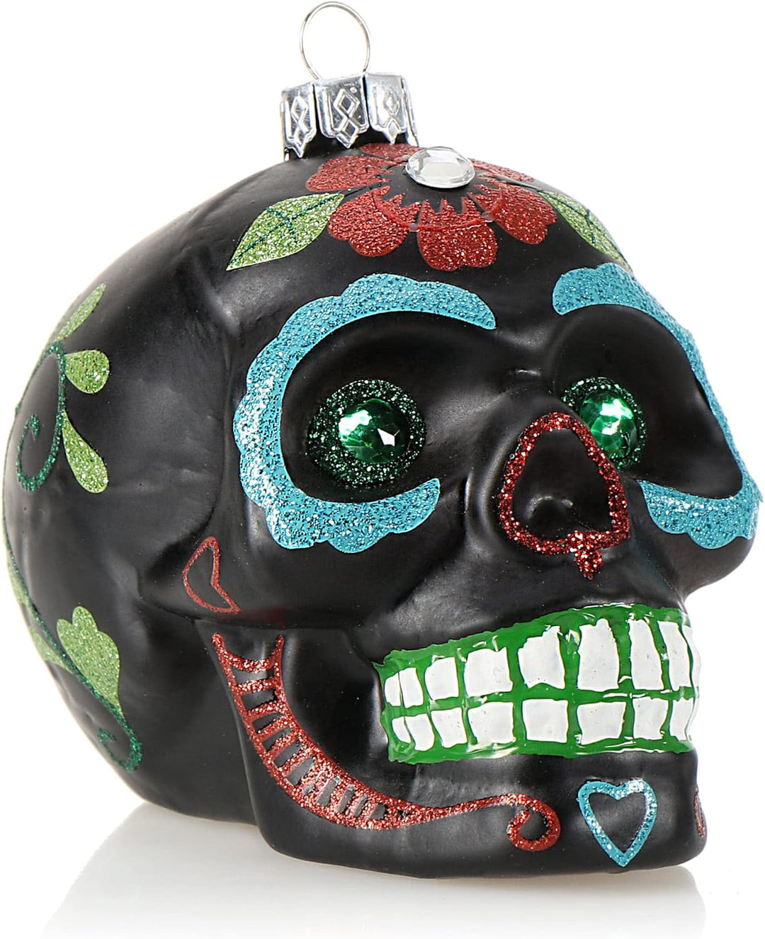 com-four® Weihnachtsbaumschmuck Totenschädel - Weihnachtsanhänger für den Christbaum - Weihnachtsbau