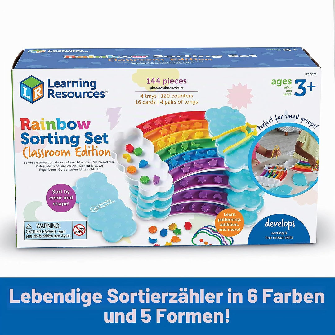 Learning Resources Regenbogen-Sortierset, Schulausgabe (4er-Set), Feinmotorisches Geschick, Sortiere