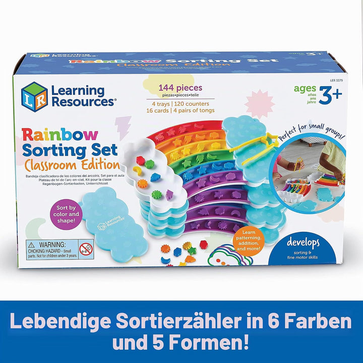 Learning Resources Regenbogen-Sortierset, Schulausgabe (4er-Set), Feinmotorisches Geschick, Sortiere