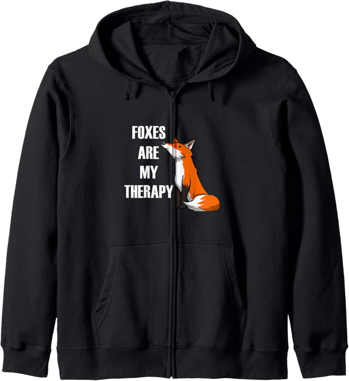 Foxes are my Therapy Ironic Spruch Fuchs Kapuzenjacke