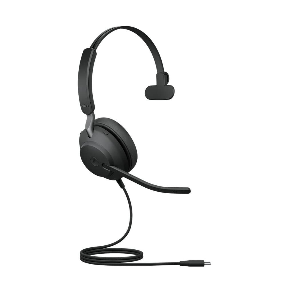 Jabra Evolve2 40 PC Headset – Noise Cancelling Microsoft Teams Certified Mono Headphones With 3-Micr
