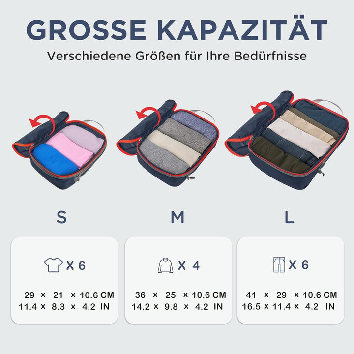 Cipway Kompression Koffer Organizer Set für Rucksack ，Ultraleichte Packtaschen Compression Packing C