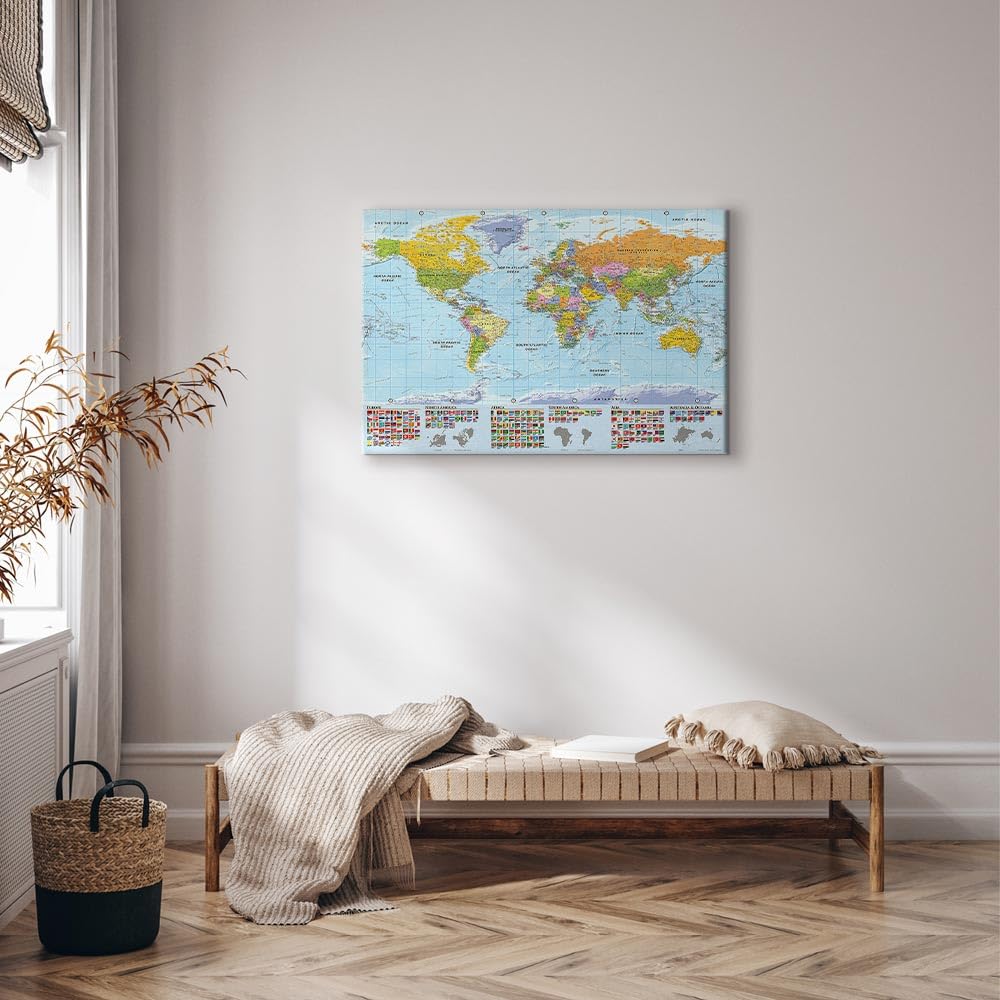 B&amp;D XXL - Akustikbild englische Weltkarte Bilder Akustikschaum Hochleistungsschallabsorber Schallsch