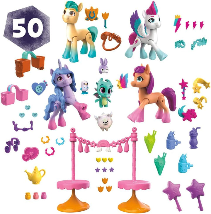 My Little Pony – Entdecke Dein Ponyfunkeln Freunde aus der Maretime Bucht, 4 Ponyfiguren und Accesso