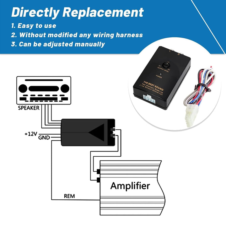 NuIth Autoradio Stereo High to Low Konverter Draht Adapter 2-Kanal Verstellbarer Verstärker Subwoofe