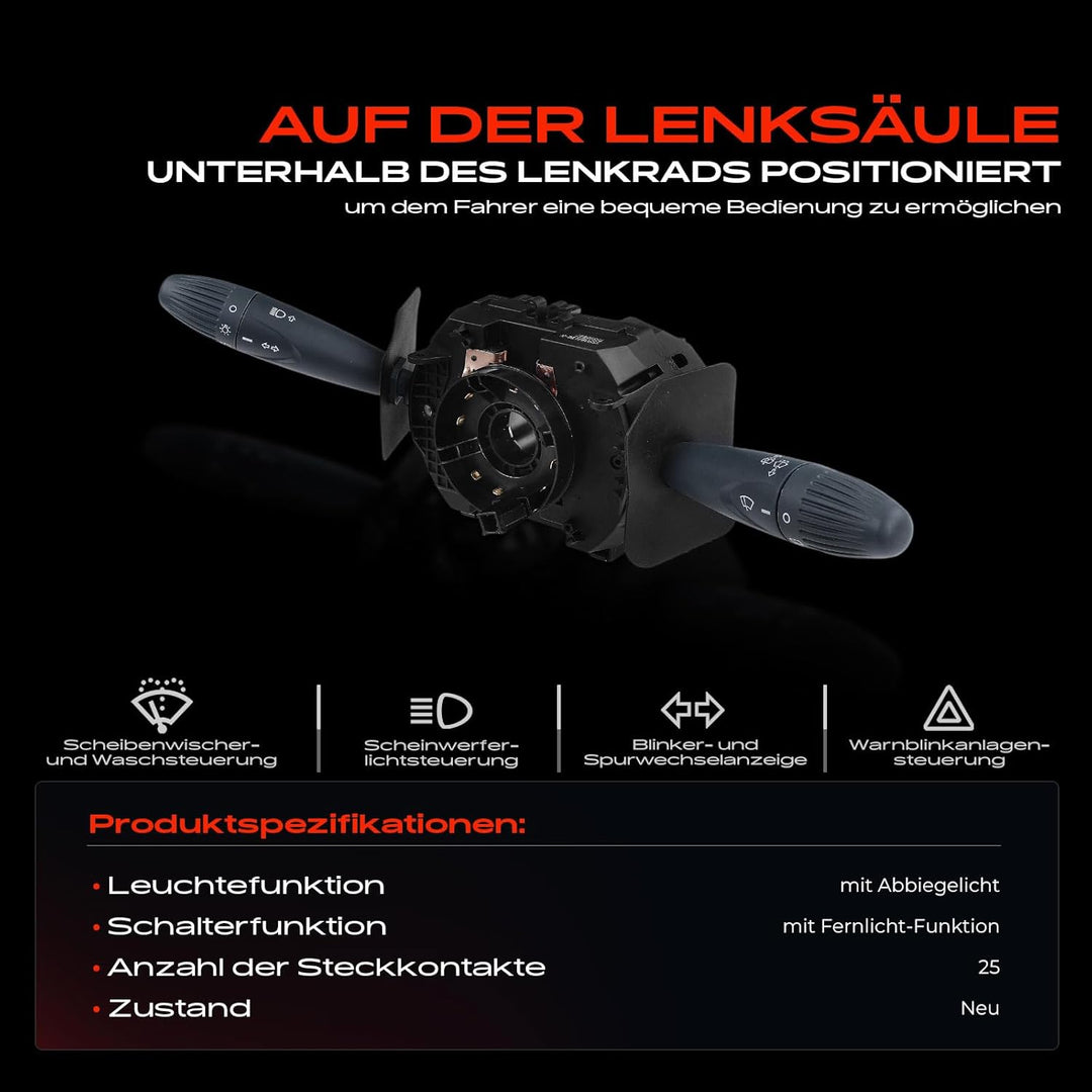 Kombischalter Lenkstockschalter für Doblo 119 223 1.2L 1.6L 1.9L Kasten/MPV 2001-2003 735292037