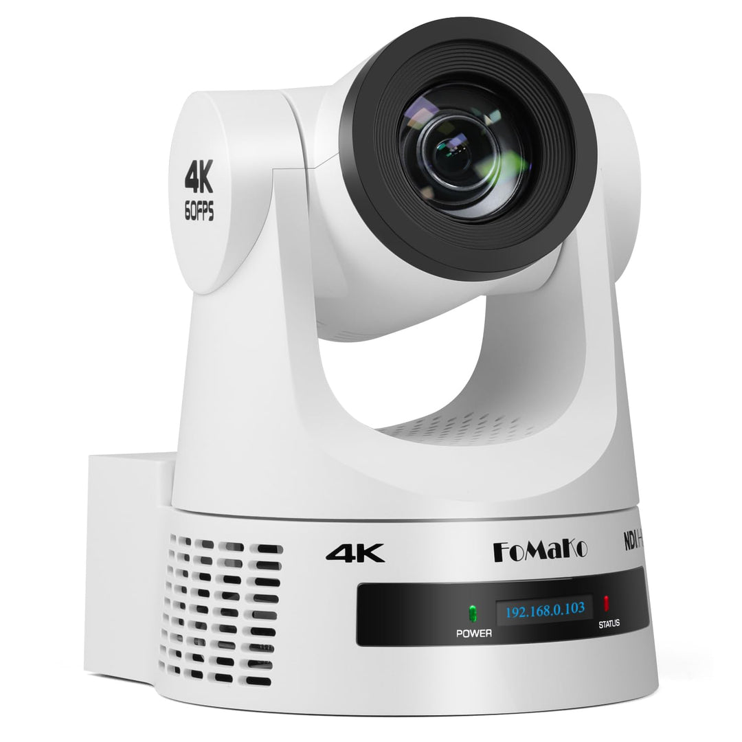 FoMaKo 4K 60FPS NDI HX3 PTZ Kamera, 20x Optischer Zoom, Gen 3 KI Auto-Tracking, 3G-SDI/HDMI/NDI/USB/