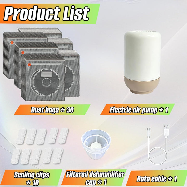 3D Drucker Filament Vakuum Aufbewahrung Set, 30 wiederverwendbare lichtdichte Vakuumbeutel 32x34 cm