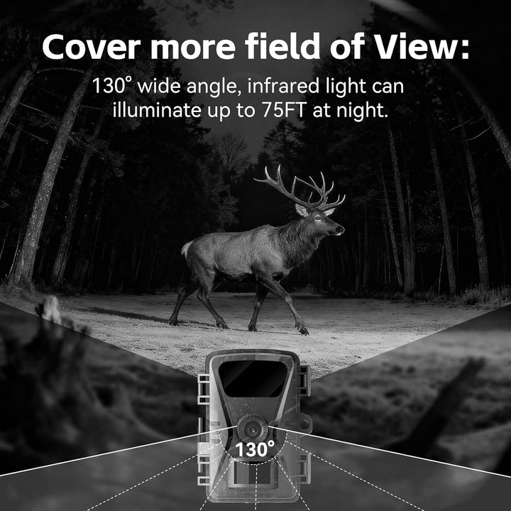 Trail-Kamera, 2026 Neues Upgrade 36MP 2K 0.1S Trigger Motion Activated, Game Camera with Night Visio