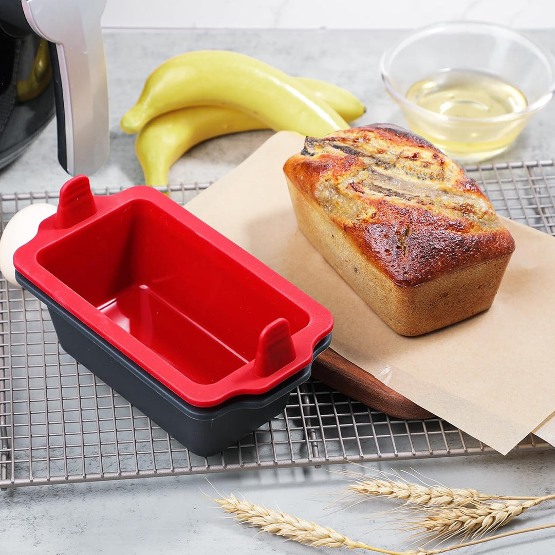 webake Brotbackform Klein für Heissluftfritteuse Silikonform 2 Stück Air Fryer Silikon Kastenform Ai