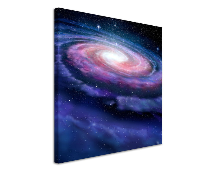 Paul Sinus Art Leinwandbild 60x60cm Illustration – Spiralförmige Galaxie auf Leinwand Exklusives Wan