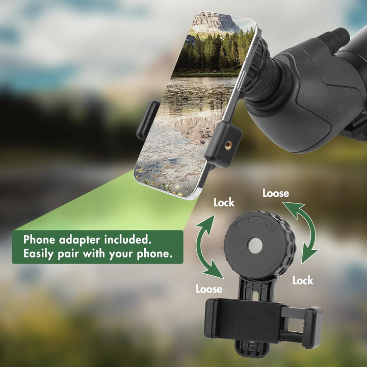 25-75X70 Spektiv für Zielschiessen - HD Spektiv mit Stativ Tragetasche & Smartphone Halterung - BAK4