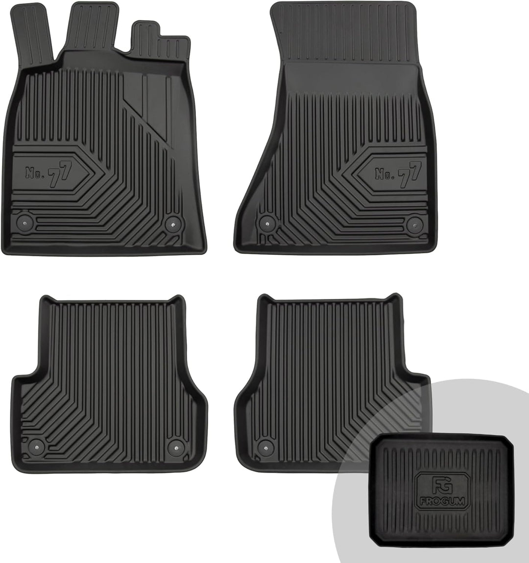 FROGUM No.77 Gummimatten Ganzjahresset von Auto Fussmatten Autofussmatten für Audi A6 C7 2011-2018 |