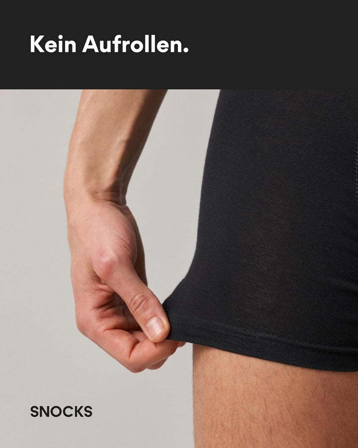 Snocks Boxershorts Herren Bio Baumwolle (6er Pack) Unterhosen Herren ohne einschneidenden Gummibund