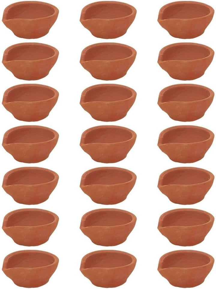 Natürlicher Ton, traditionelles Diwali Ke Diye | Erdton Diya | Mitti Ka Diva | Diyas für Pooja (12 S