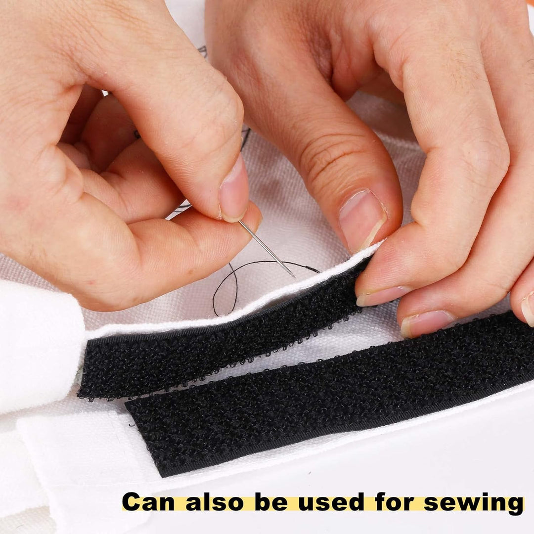 YMCRLUX 10m Klettband mit 50 Metallschnalle, Frei Zuschneidbar Klettverschluss Band - 2.5cm Breit, W