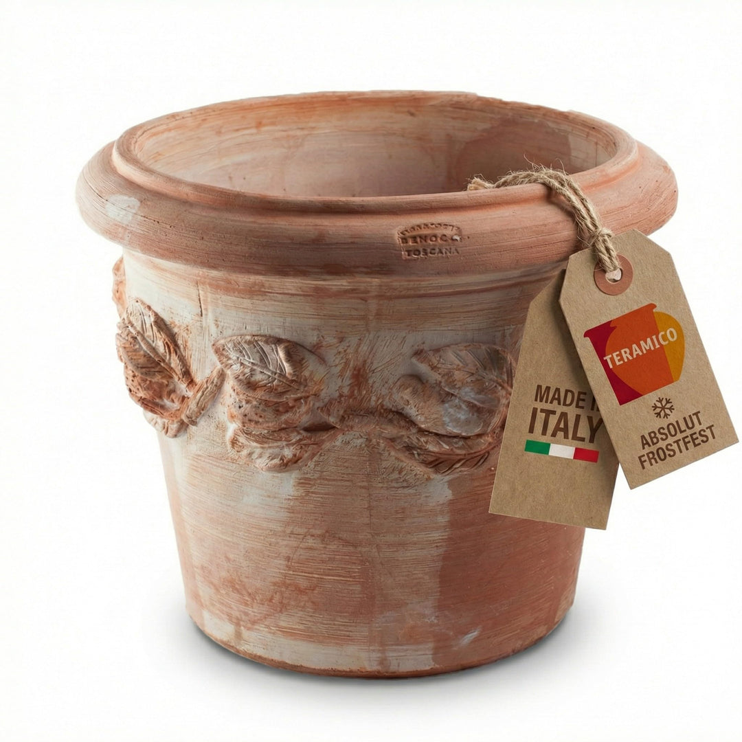 Teramico Blumentopf Pflanzgefäss Übertopf Italienisches Terrakotta inklusive Füsse Conca Limoni -abs