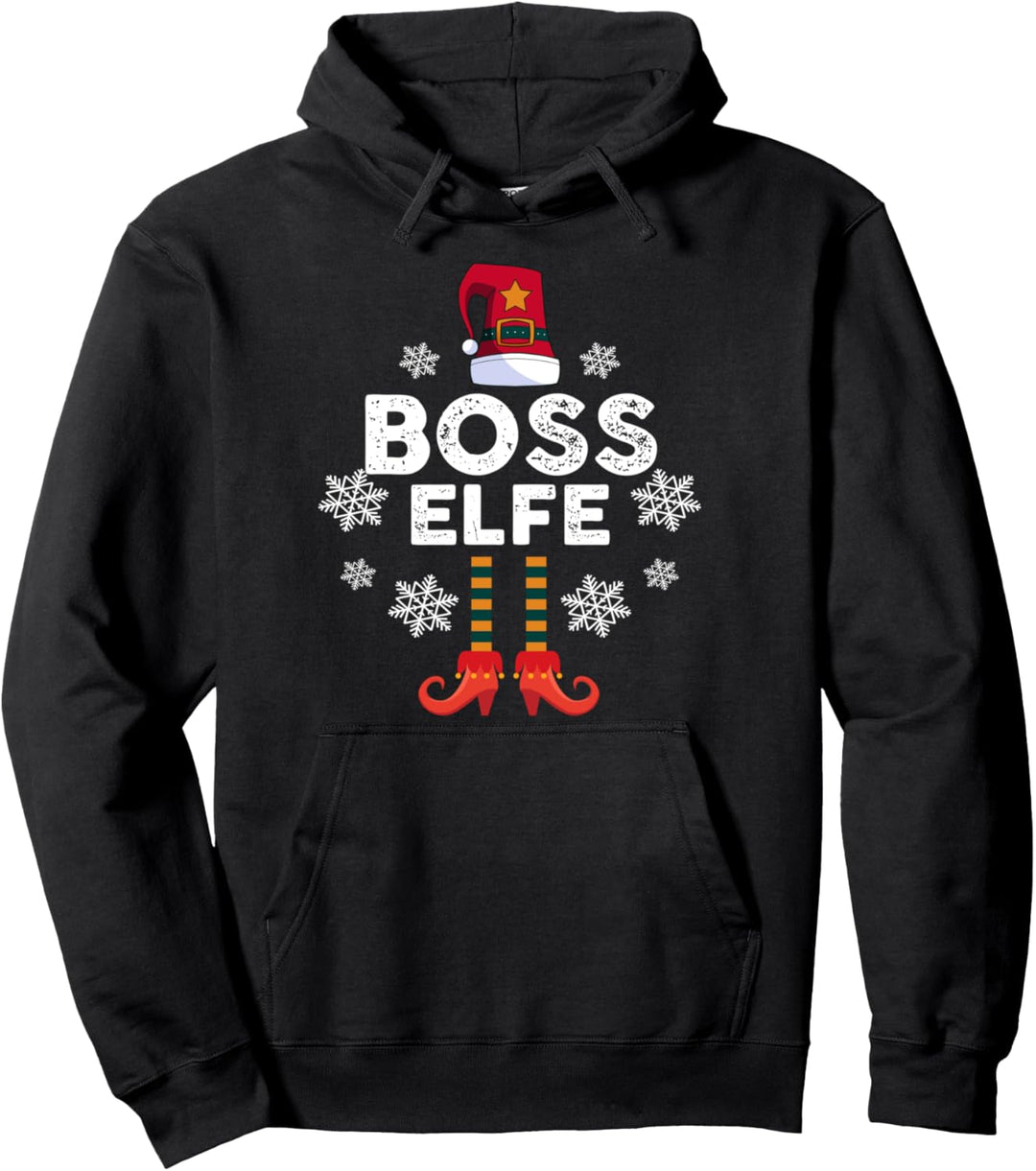 Boss Elfe Elfen Weihnachts Familien Outfit Weihnachten Pullover Hoodie