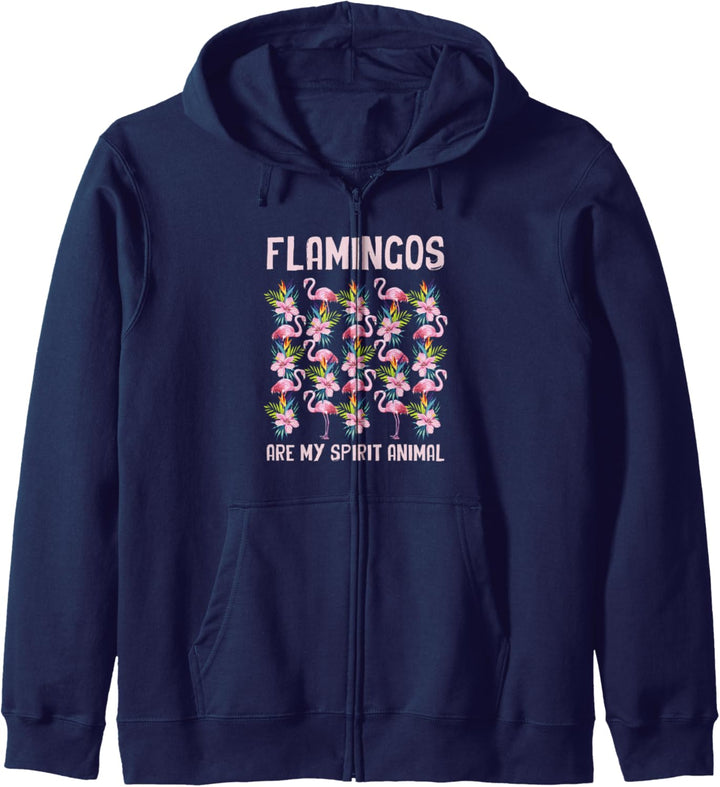 Pink Flamingos Are My Spirit Animal Männer Frauen Geschenk Kapuzenjacke