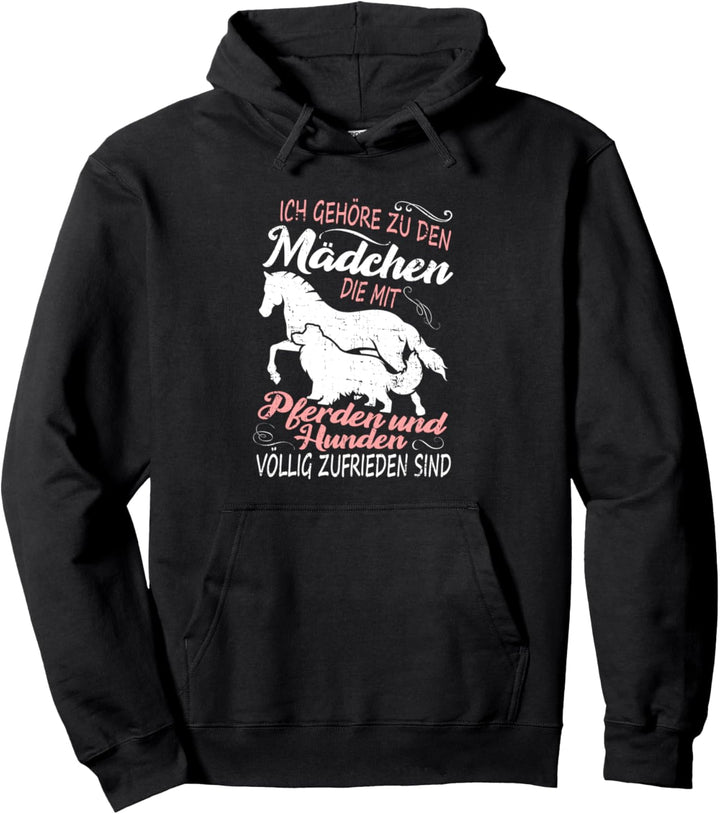Ich gehöre zu den Mädchen Pferde und Hunde Spruch Pferdle Pullover Hoodie