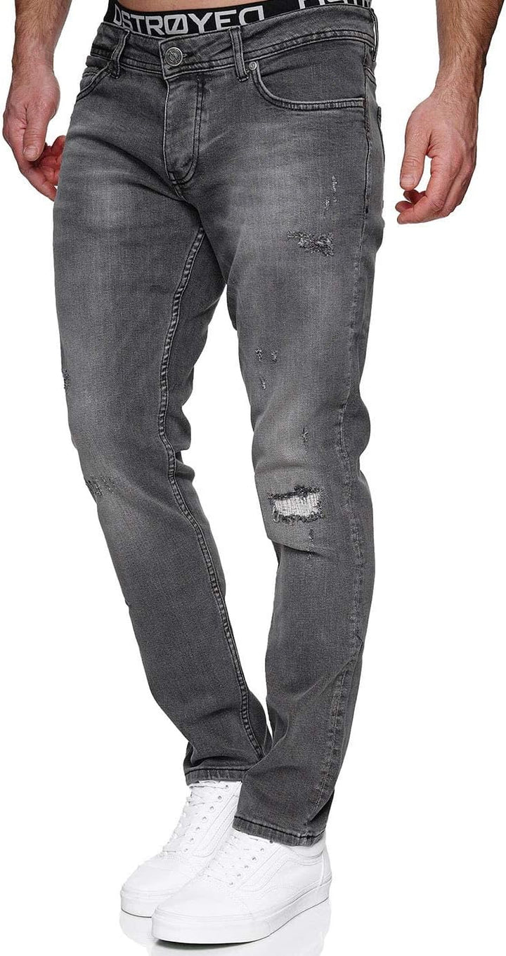 MERISH Jeans Herren Slim Fit Jeanshose Stretch Denim Designer Hose 1507 29W / 32L 1506-3 Grau, 29W /