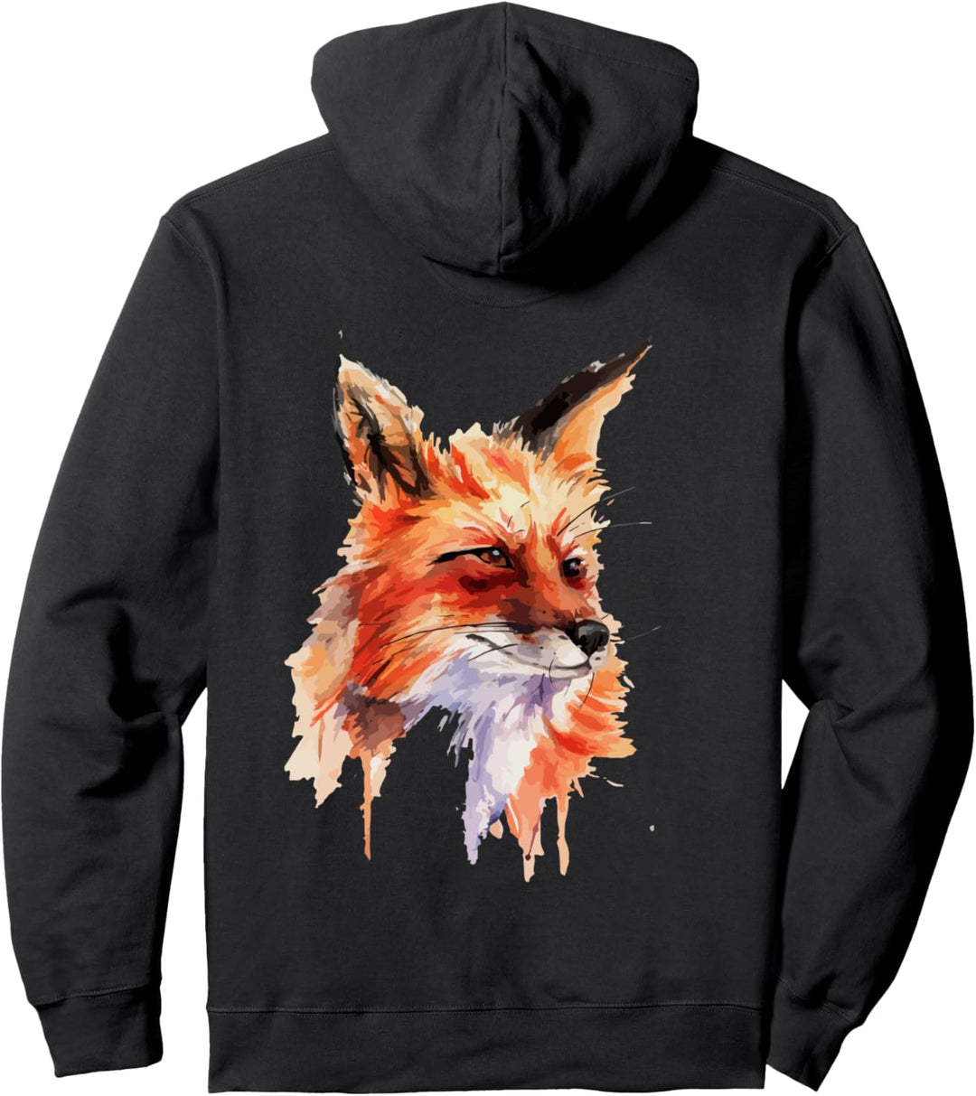 Fuchs , Handbemalter Fuchs Pullover Hoodie