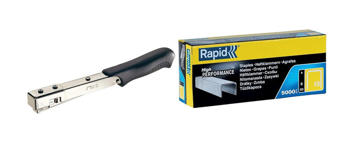 Rapid Hammertacker R19, Schlagtacker inkl Grosspackung Tackerklammern Typ 13, 6mm Klammern, 5.000 St