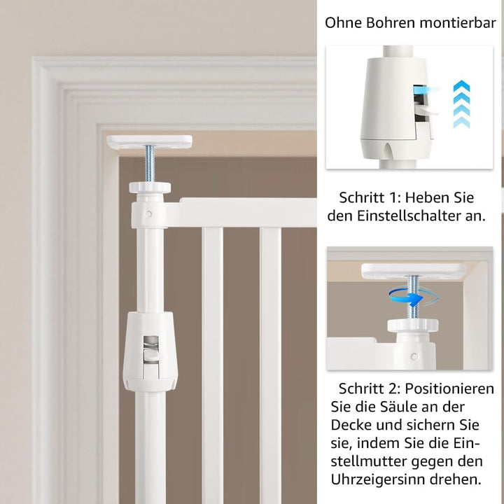 unipaws 190cm extra hohes Haustiertor, verstellbares Katzentor mit engem Spalt, ausziehbar 190–250cm