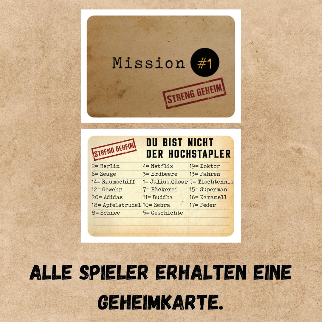 Der Hochstapler - Können Sie ihn entlarven? Bluff, Kreativität, Wortspiele und Verdächtigungen! Gese