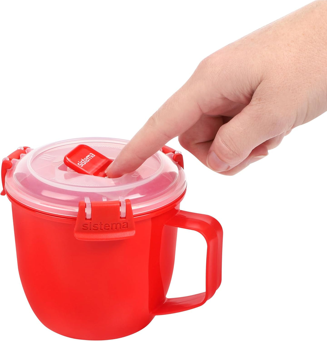 Sistema Microwave Suppentasse, klein, mikrowellengeeignete Frischhaltedose, 565 ml, BPA-frei, rot, 1