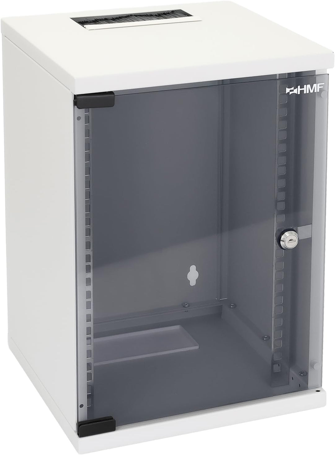 HMF 63409-07 Netzwerkschrank, Serverschrank 10 Zoll | 9 HE | 300 mm Tiefe | Voll montiert | Glastür