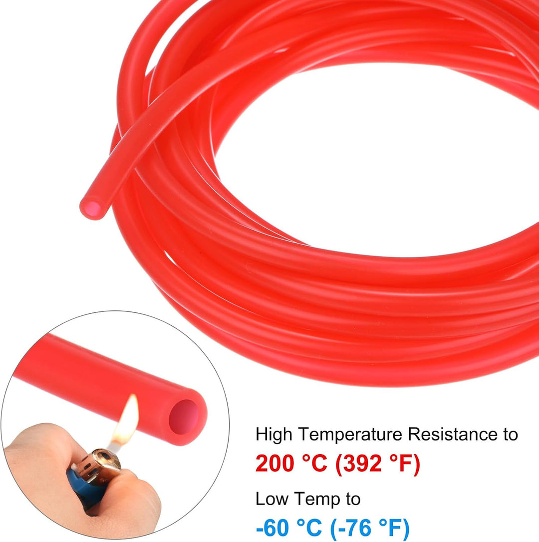 Silikonschlauch Lebensmittelecht, 1/8"(3mm) ID x 3/16"(5mm) OD Silikon-Gummivakuumrohr, 20ft(6 M) Ho
