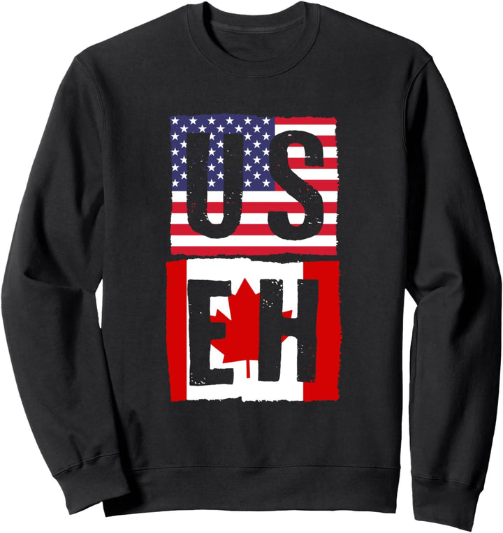 Kanadische Flagge Ahornblatt USA Flagge USEH Kanada Sweatshirt