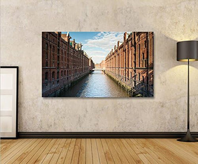 islandburner Bild Bilder auf Leinwand Speicherstadt V2 Hamburg 1p XXL Poster Leinwandbild Wandbild D