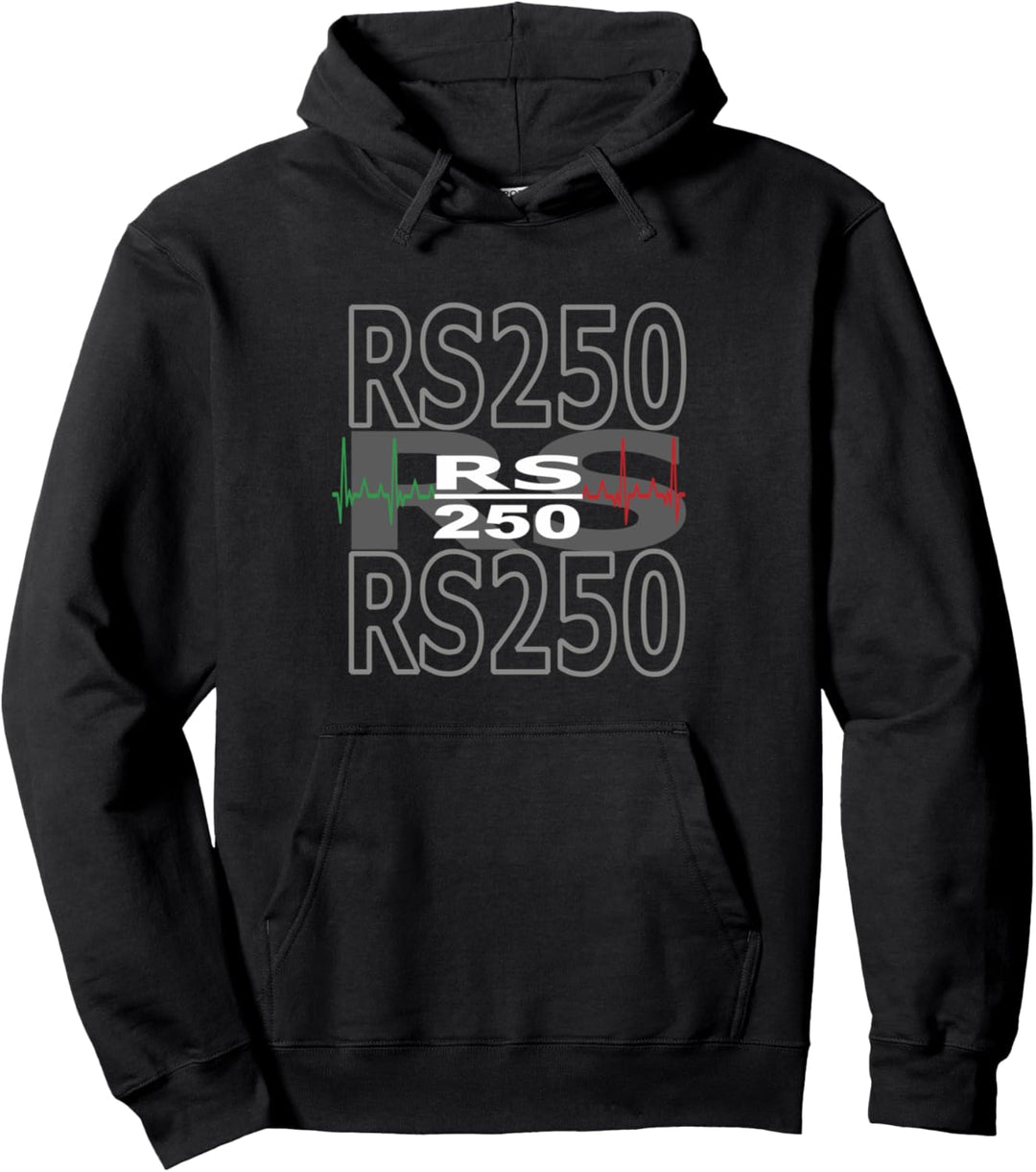 Aprilia RS 250 Motorrad Racing Italien Fahne Herzschlag Pullover Hoodie