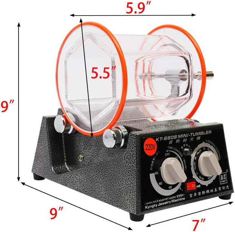 3kg Poliertrommel YUNRUX Labor-Kugelmühle Poliermaschinen Elektrische Rotary Jewelry Polisher Polier