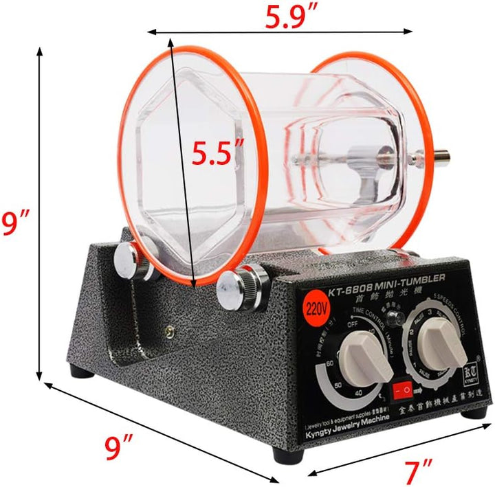 3kg Poliertrommel YUNRUX Labor-Kugelmühle Poliermaschinen Elektrische Rotary Jewelry Polisher Polier