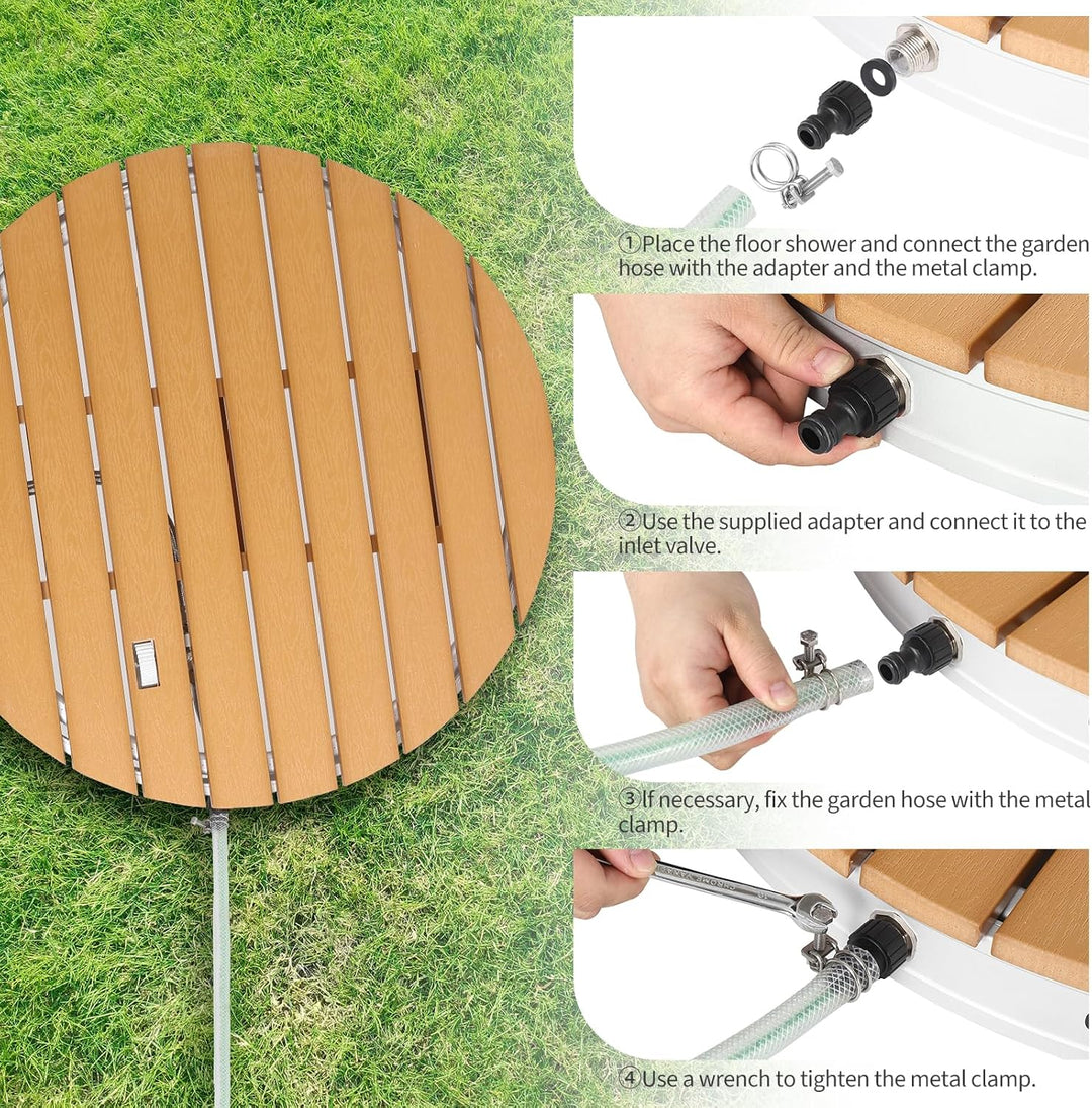 GarveeHome Gartendusche Aussendusche,Aussendusche Camping Dusche Ø 70Cm Gartendusche Mit Bodenplatte