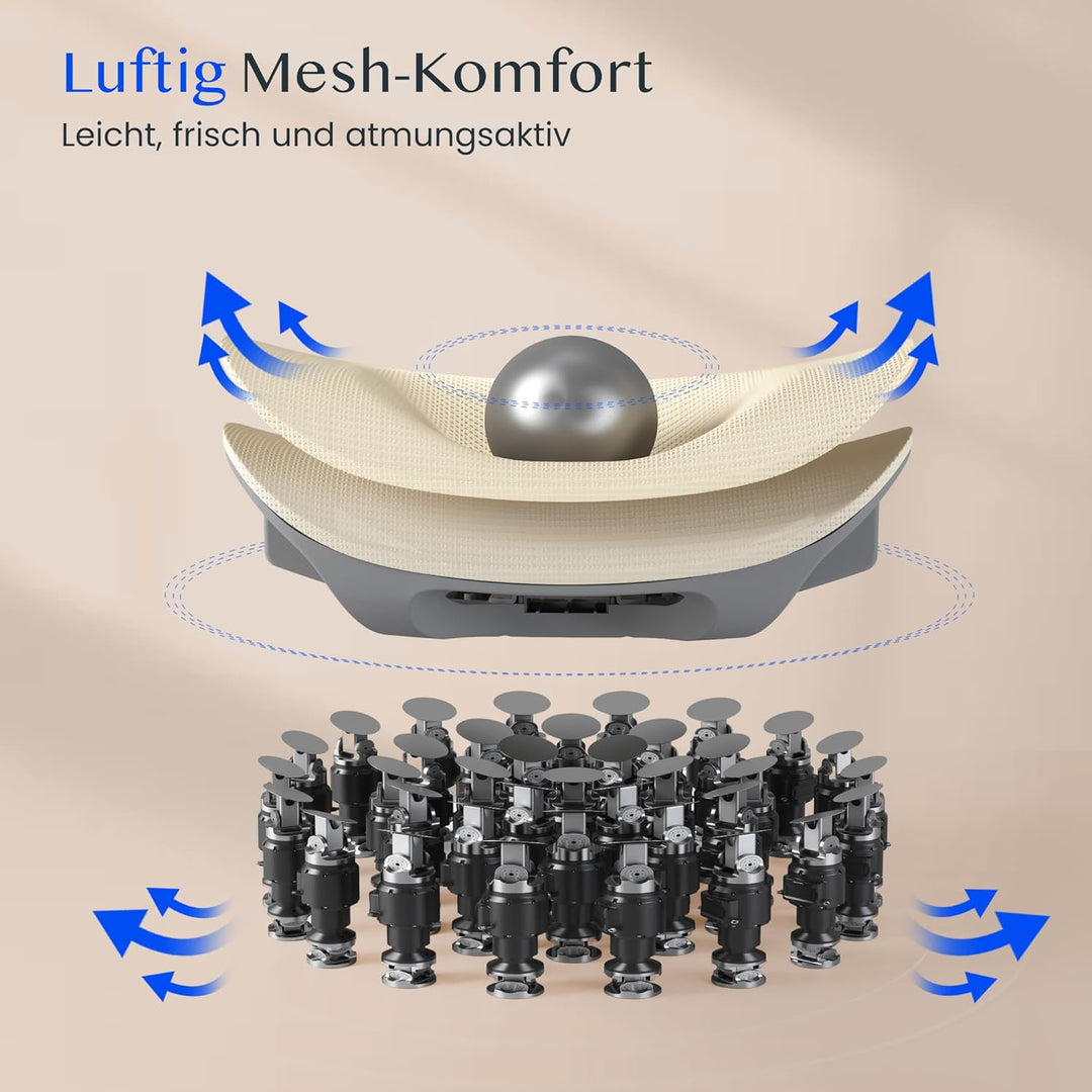 FLEXISPOT ErgoX Ergonomischer Bürostuhl mit Fussstütze Schreibtischstuhl, 3D-Armlehnen, 3D-Kopfstütz